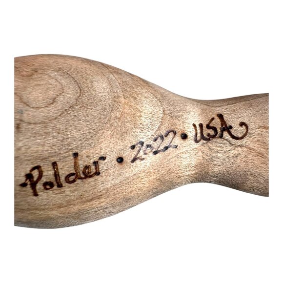 Handcrafted Polder Wooden Ladle & Scoop Set Slotted Hand Carved Kitchen Utensils - Picture 4 of 10